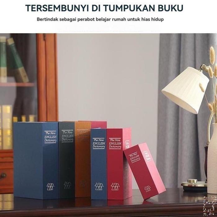 Brankas Brankas Besi Bentuk Buku Password Kode Angka Kamus Mini Kotak Penyimpanan Perhiasan Uang