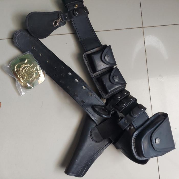 SIAPKIRIM KOPEL KULIT SATPAM JATAHPOLr Asli dengan Bangkol Kpalanya Satpam Ukuran 100 cm untuk