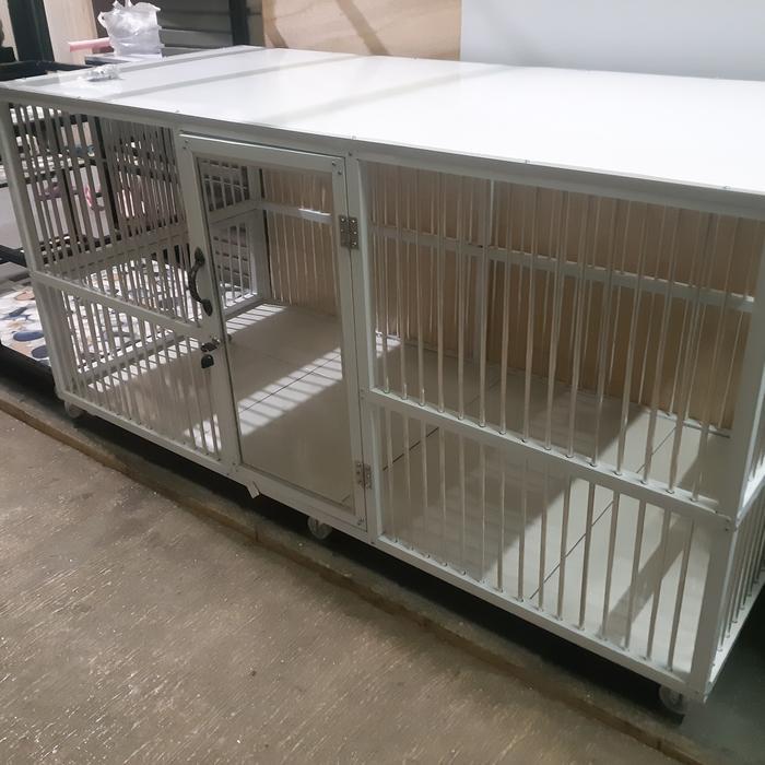 kandang kucing alumunium putih jumbo