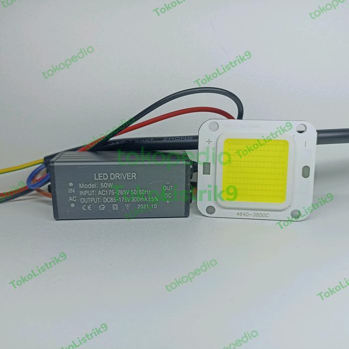 "New" DRIVER LED 50W + MATA LAMPU LED 50WA / TRAVO LED 50W + CHIP LED 50W