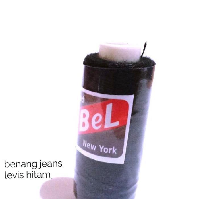 benang jahit jeans serat besar warna hitam / peralatan mesin jahit