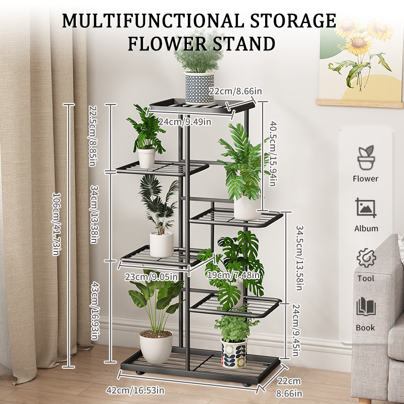 Plant stand Stand For Flowers Flower Stand Flowerpot Organizer Iron 4/5/6Layers Plant Holder Storage