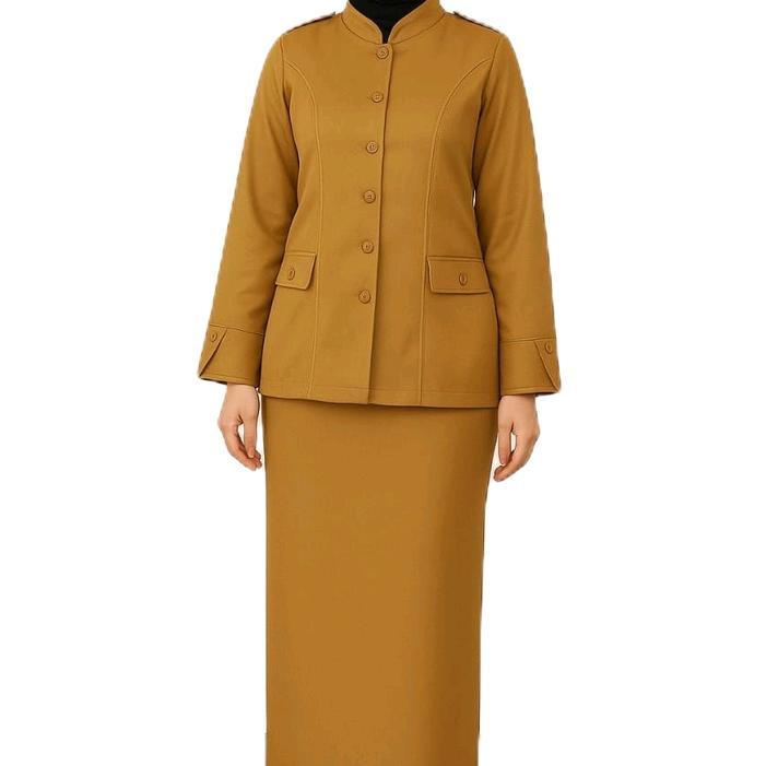 lilo po stelan blazer khaki sedang/seragam kerja pdh khaki pns/baju pemda/baju pemda wanita