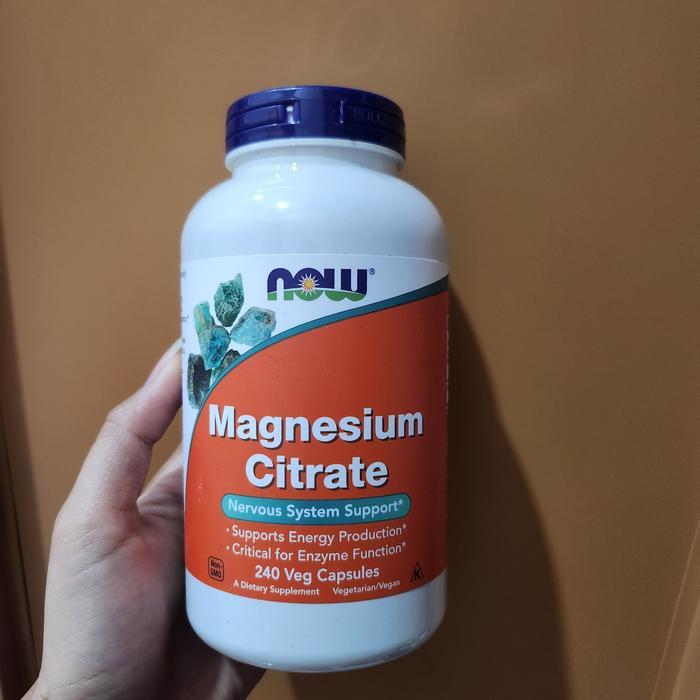 Now Foods Vitamin Magnesium Citrate isi 240 Veg Capsules