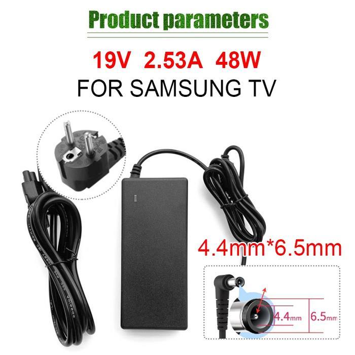 Charger Adaptor Samsung 19V 2.53A 48W Jarum Plus Kabel Power/ 48W 19V 2.53A AC Adapter Charger TVLED