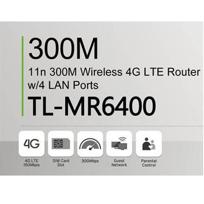 Tp-Link Tl-Mr6400 Modem Router 4G Lte 300Mbps Wi-Fi N Dengan 2 Antena Internal & 2 Eksternal Plug