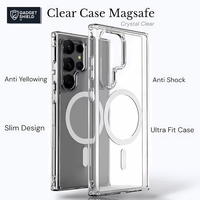 jaw Case Clear Magsafe Note 20 - Note 20 Ultra - Note 20 Plus - Anti Yellowing - Slim design -
