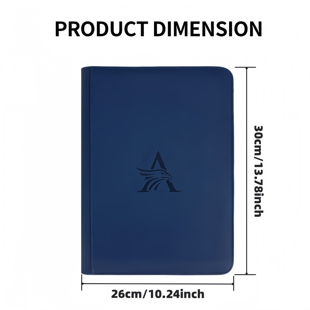 9 Pocket Card Binder, Premium Zip Trading Card Binder, 360 Double Sided Pocket PU Collection Binder,