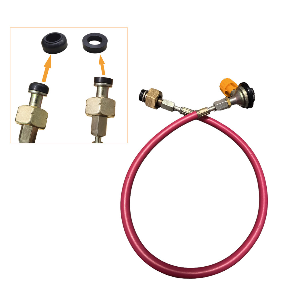 Gas Refill Adapter Inflation Valve Gas Tank Filling Connector Leakproof Rubber Gas Refill Pipe Tube