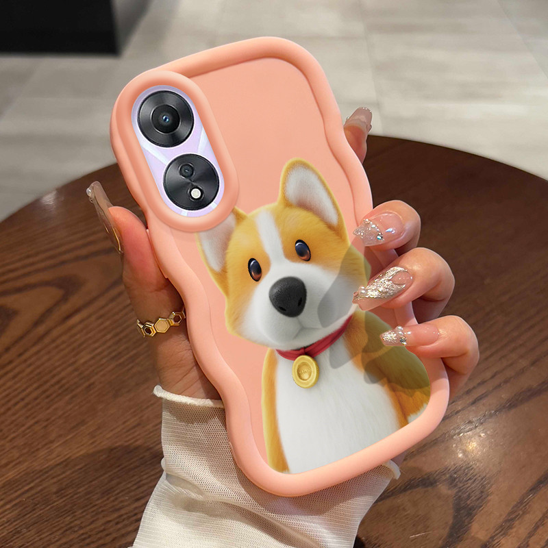 Casing Untuk OPPO A78 Case Casing Lukisan babi comel dengan anjing pola HP Cesing lunak Silikon Soft