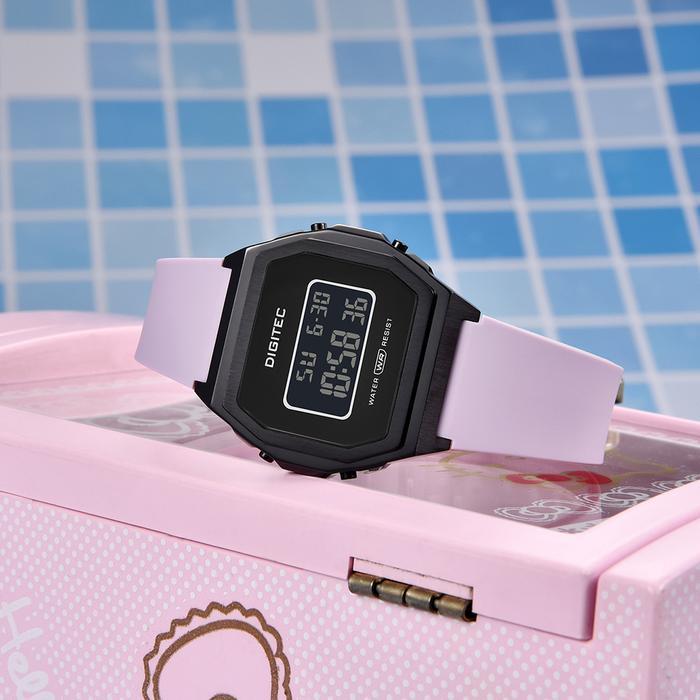 HOT SALE DIGITEC DGS-7125T BLACK JAM TANGAN WANITA DIGITAL STEEL RUBBER 7125 ORIGINAL TERMURAH