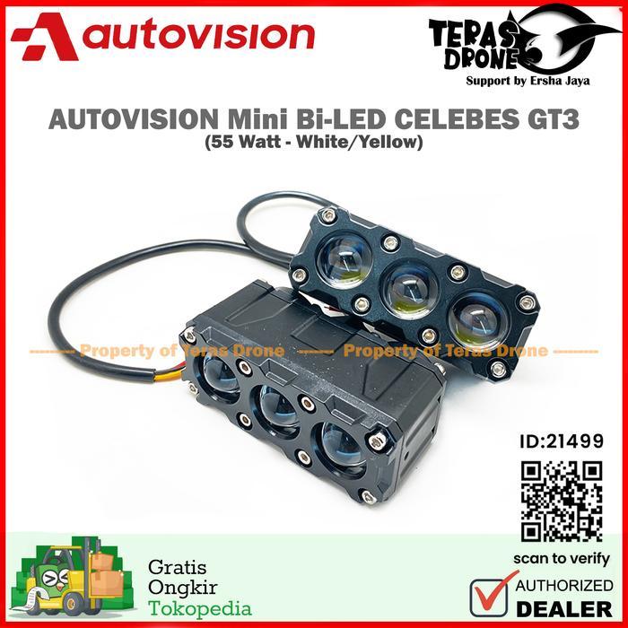 Mini Biled Projector Autovision Celebes Gt3 55Watt - Biled 3 Lensa