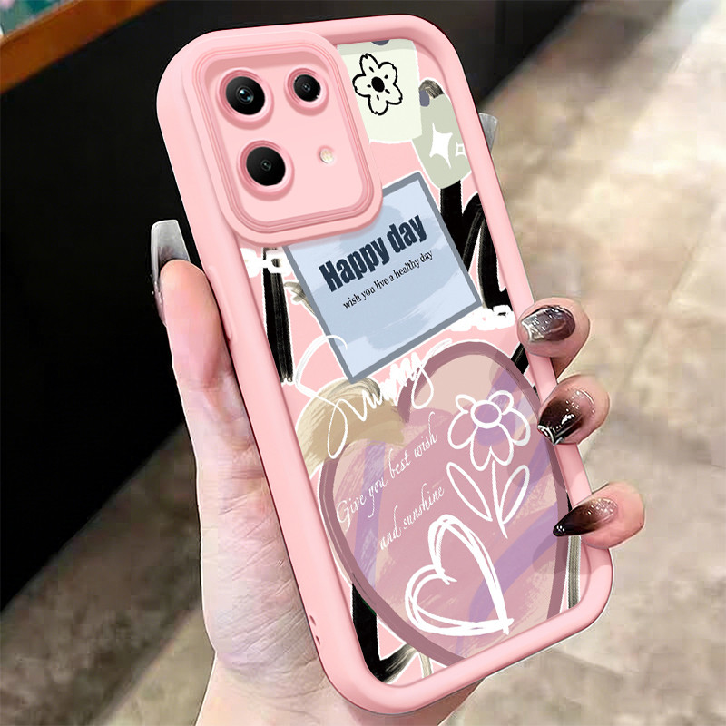 Casing Hp untuk Infinix Note 30 Note 30 Pro Note 30 VIP GT 10 Pro Case Tulisan Happy Day Kartu Slot 