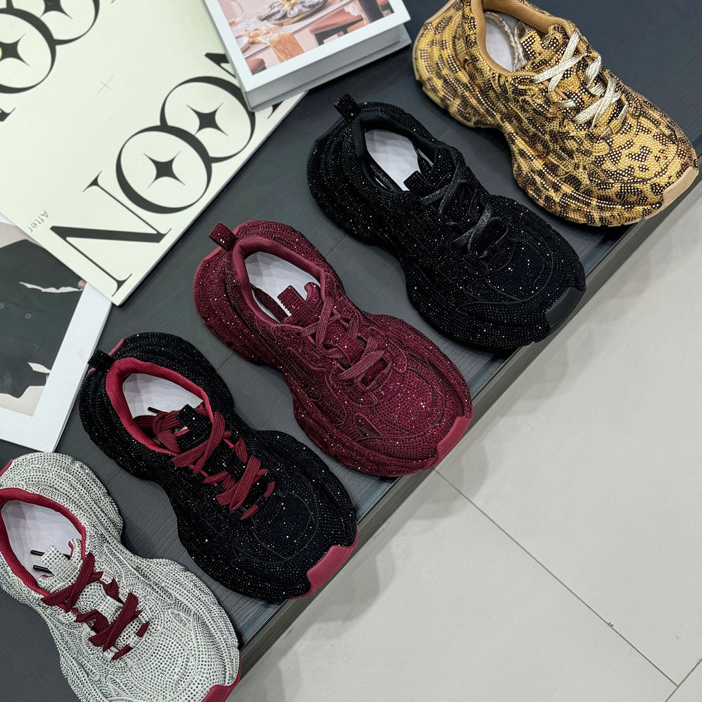 Gypsy Rhinestone Thick-soled Fried Street Women's Autumn 2024 New Ins Trendy Fashion Casual Dad