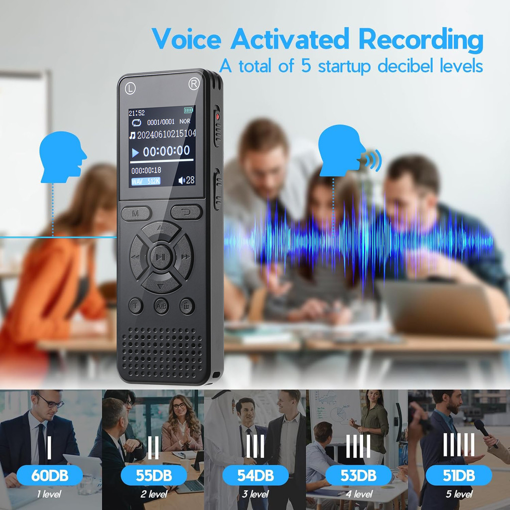 Digital Voice Recorder Mini Voice Recorder Upgraded Small Audio Recorder with MP3&USB for Lectures,