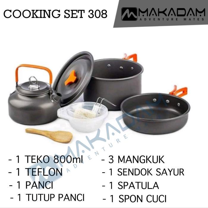 Cooking Set Nesting Teko Camping Outdoor #Gratisongkir