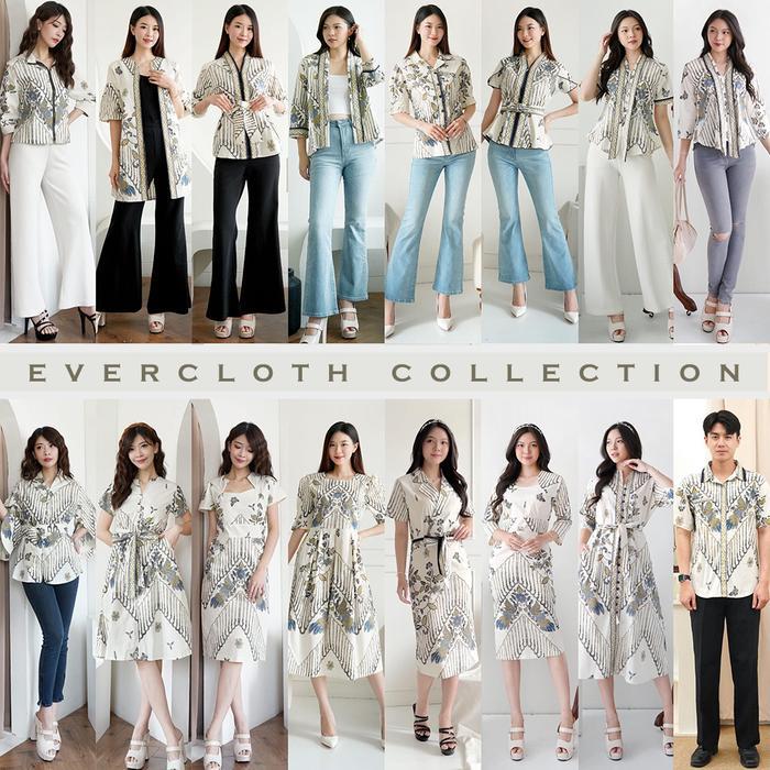 Evercloth Gitta Blazer Batik Outer Batik Lengan Panjang Luaran Batik Atasan Blouse Wanita Rompi