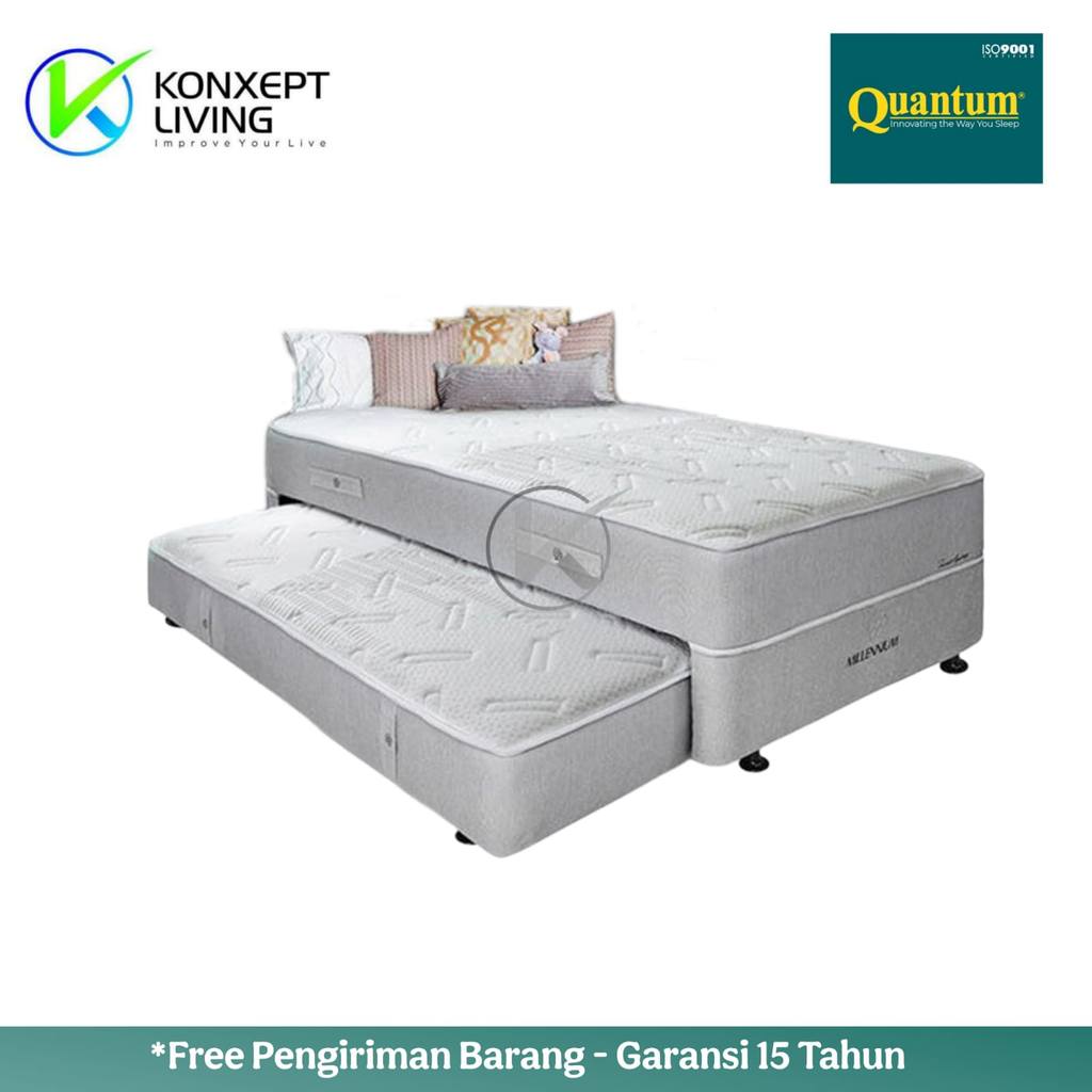 Quantum Springbed 2in1 Collins Ukuran 120x200 Fullset Tanpa Sandaran