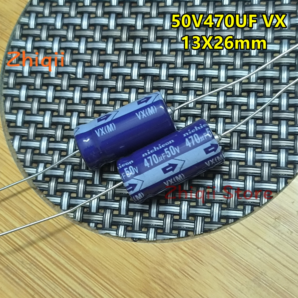 10pcs/20pcs 470uF 50v Nichicon VX 50V470UF 13x26mm Axial Electrolytic capacitor 470UF/50V Blue shell