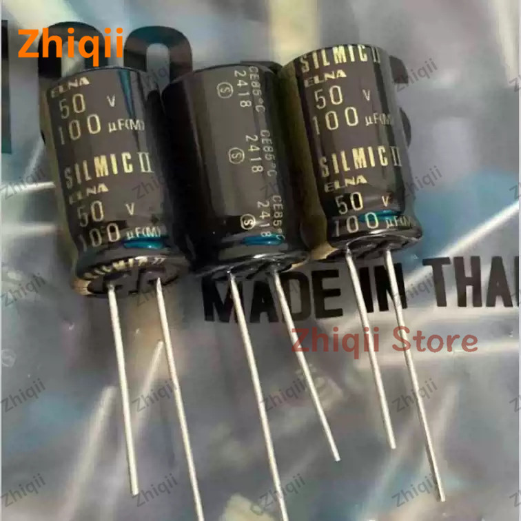 5pcs/10pcs Original new 100UF 50V Japanese ELNA capacitor 50V100UF 12.5*20mm SILMIC II copper pin