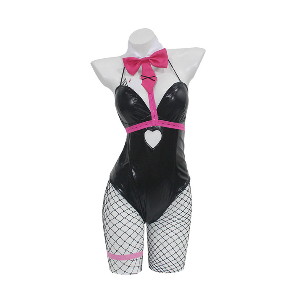 Sexy Mikuu Rabbit Cosplay Black Patent Leather Bunny Girl Cute Halloween Cosplay Costumes