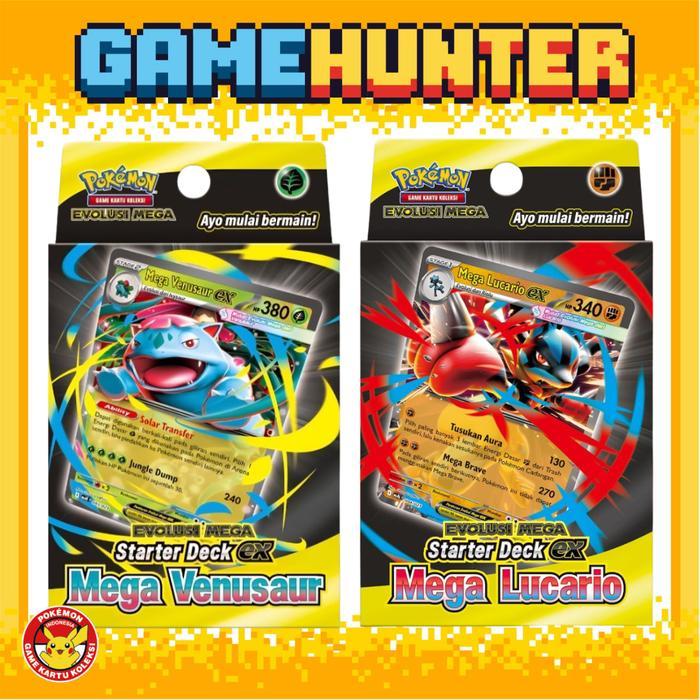 Pokemon Game Kartu Koleksi Deck Starter Deck ex Mega Lucario dan Starter Deck ex Mega Venusaur