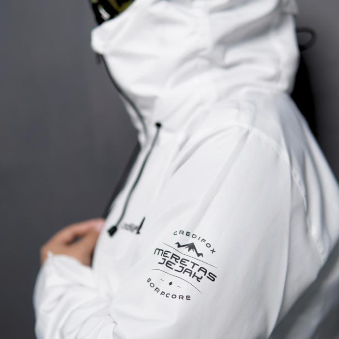 CREDIFOX Jaket Gunung Gorpcore White Seri Meretas Jejak Bahan Taslan JN Premium - Gropcore Jaket