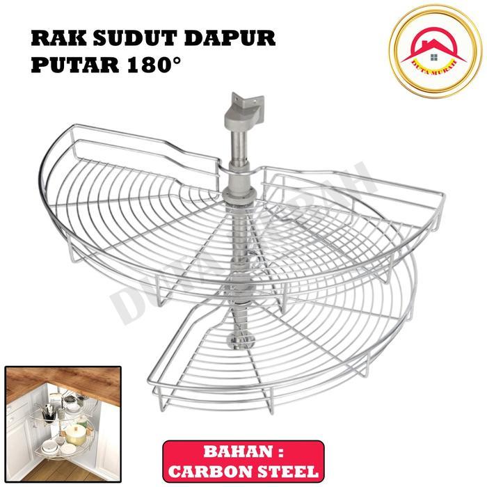 Rak Sudut Putar 180 Rak Dapur Sudut Putar Serbaguna 180 Corner Swivel Basket Kit