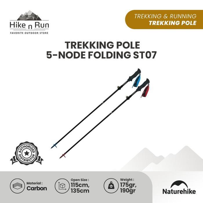 Trekking Pole Carbon Naturehike 5-Node Folding ST07 NH18D010-Z