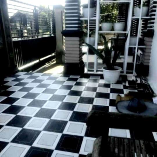 KERAMIK LANTAI 40X40 KASAR HITAM PUTIH- KERAMIK TERAS KERAMIK GARASI