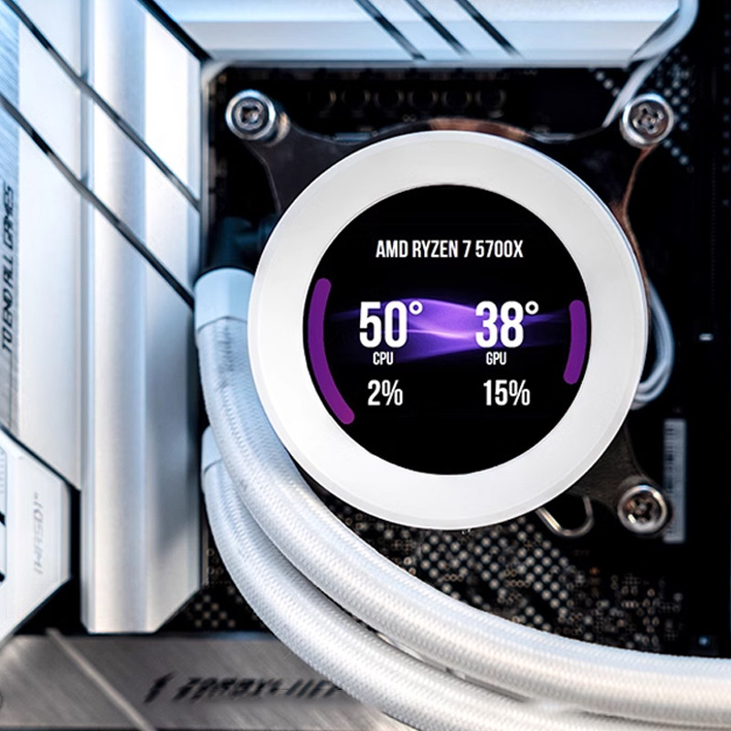 2.1'' Monitor Round Screen For CPU Watercooler 240 IPS 2.1'' Real Time Temp.??? Anime Themes AIDA 64