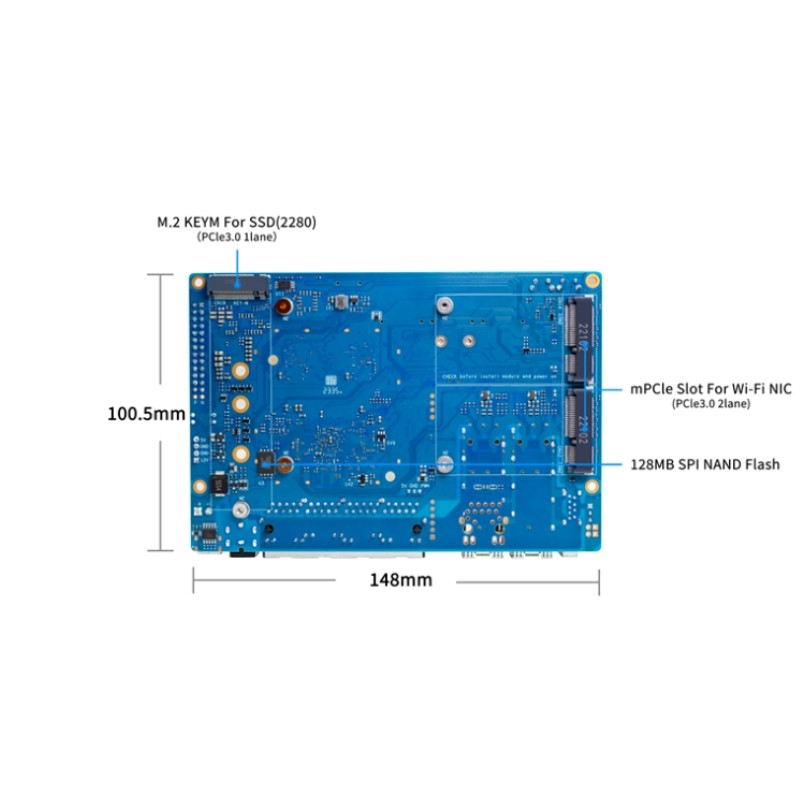 Banana Pi BPI R4 Wifi 7 board with MTK MT7988A design,4G RAM and 8G eMMC onboard