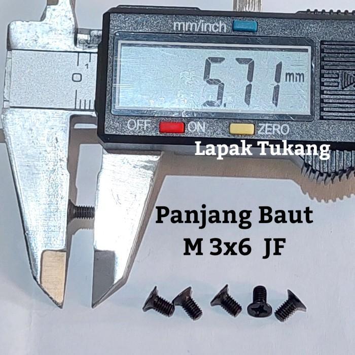 Baut Hitam M3 Countersunk Ukuran 3mm hingga 16mm - M3x6mm