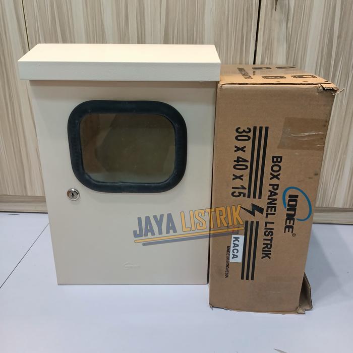 Premium Box panel OUTDOOR / box panel listrik / panel TOPI IONEE 30x40x15cm Kaca Topi Kunci PUTAR /