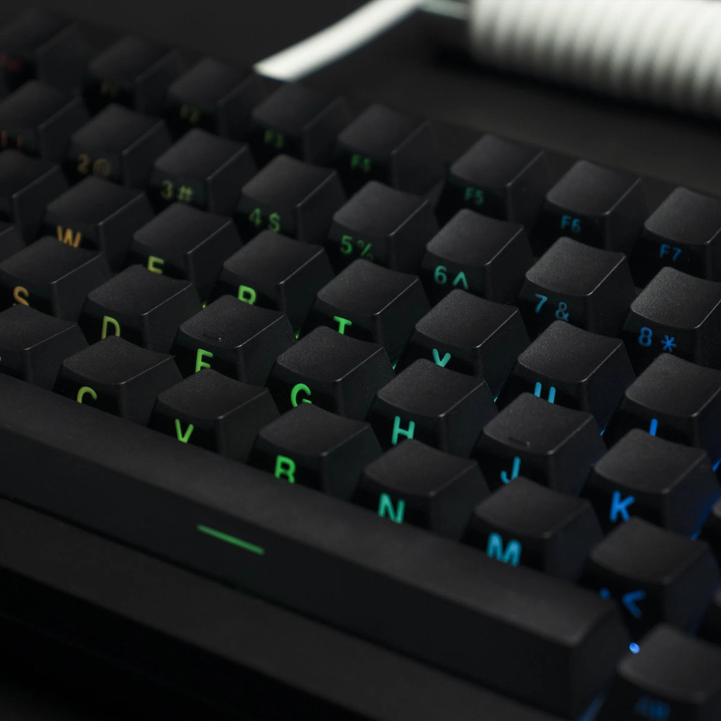 Black Side Print RGB Backlit PBT Keycaps 134 Keys Cherry Profile Double Shot Shine Through Keycaps