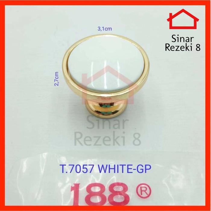 Tarikan Laci 2099 PUTIH Gp / Knob Pintu Handle Lemari Bulat Pentol .