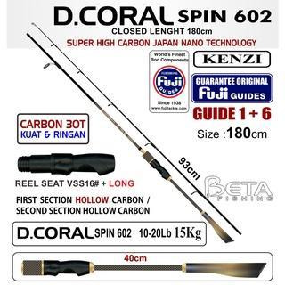 Kenzi Rod Pancing D'Coral Spin 602 Fuji Guides Carbon Joran
