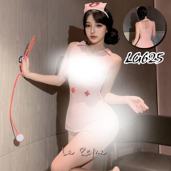 Diskon Lareyna Aravenda Set Lingerie Fantasy Best Night Pesona Suster Transparant LG625 New