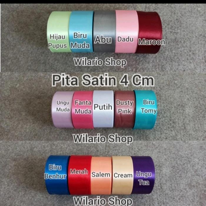 1 ROLL Pita Satin 4 cm Pita Satin 1.5 inch Pita saten 4 Cm (PER ROLL 25 YARD)