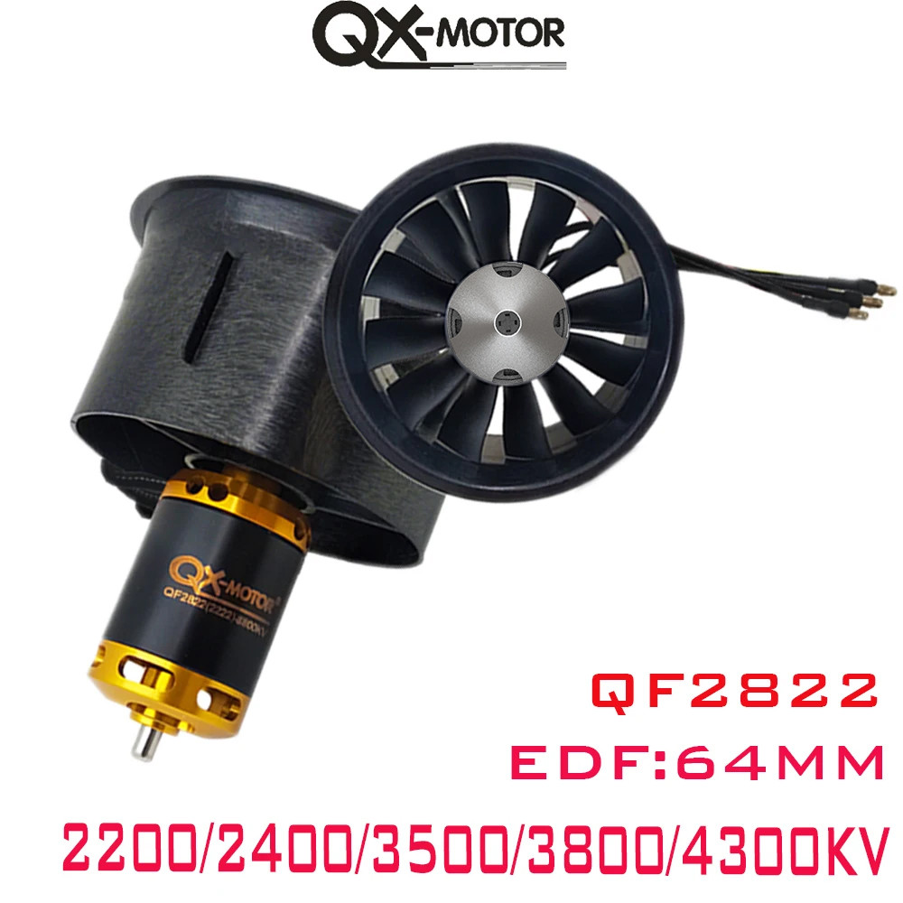 New DIY Drone 64mm EDF Set 4s 6s Motor with 12 Blades Duct Fan for