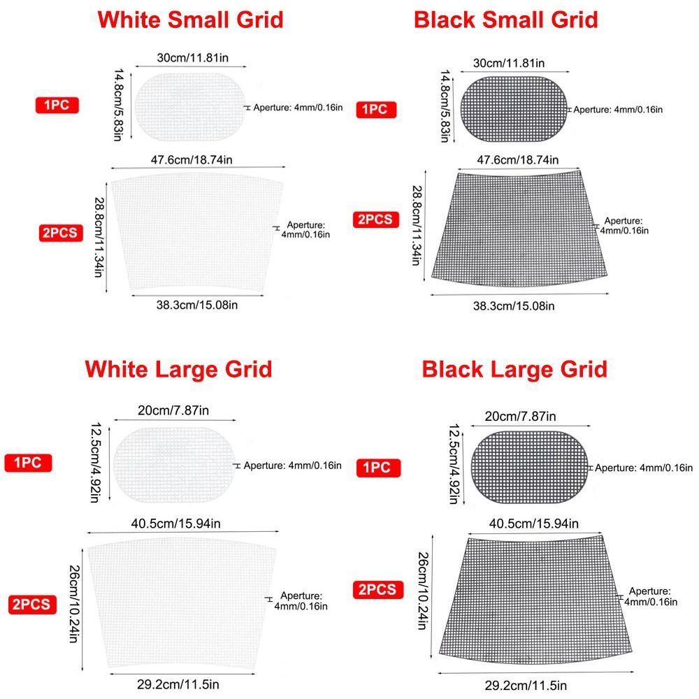 DIY Crafting Plastic Bag Mesh Grid Durable Black White Canvas Bag Sheets Bag Rug