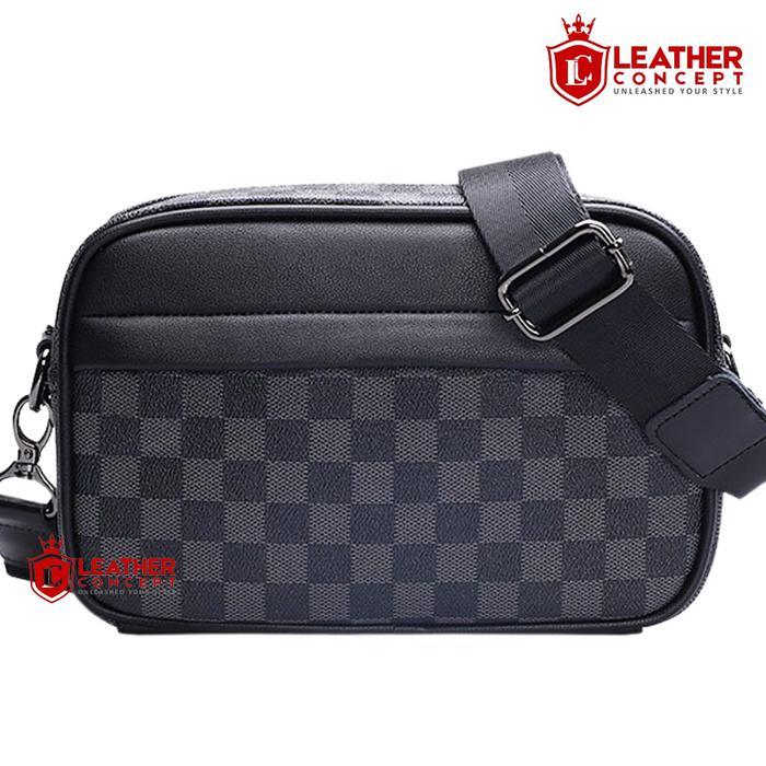 leather concept chrome tas selempang pria kulit tas kulit cowok tas pria tas jalan hitam cowok