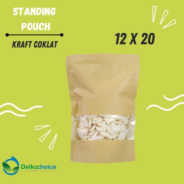 STANDING POUCH KRAFT PAPER WINDOW 12 X 20