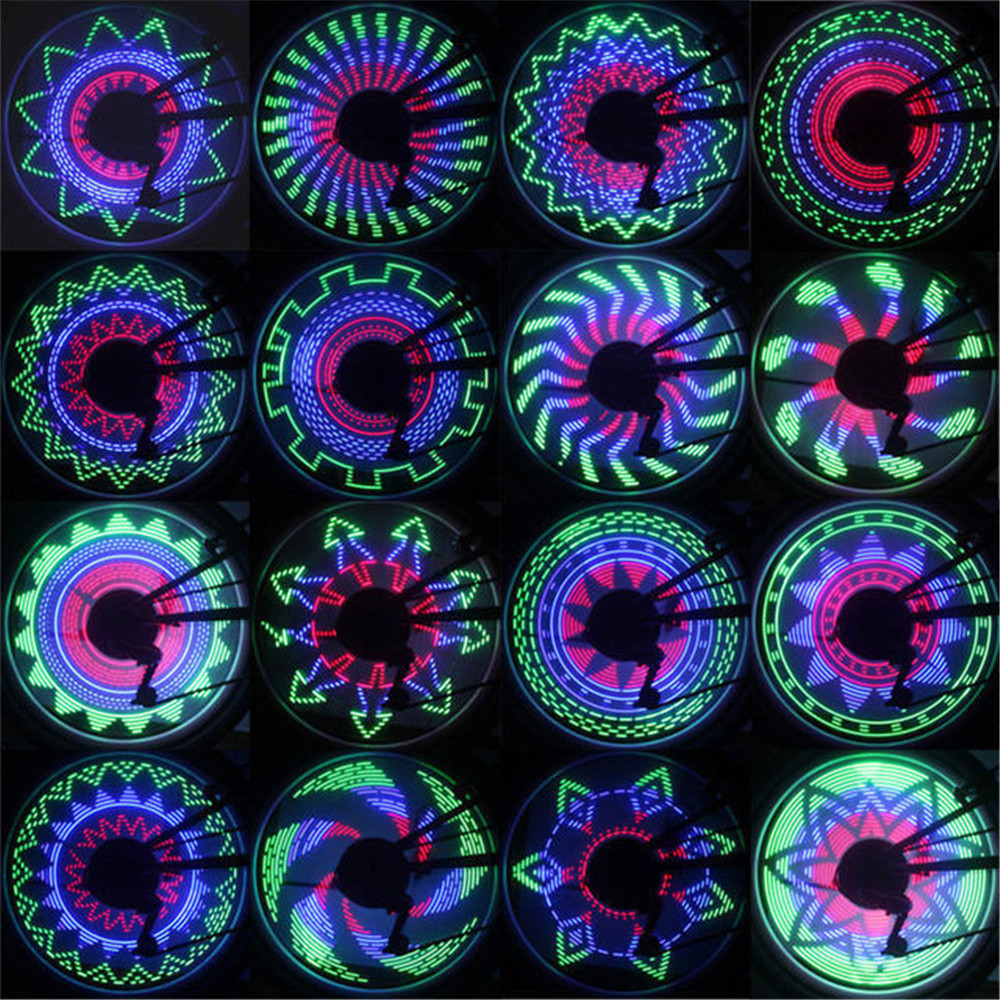 Bike Spoke Light Bicycle Wheel Light 30 Different Colorful Patterns Change Safety Tire Light Without