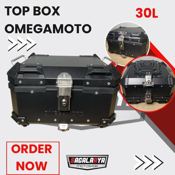 Terbaru Top Box Pannier Alumunium Omega Moto 30L 30 Liter Black Import
