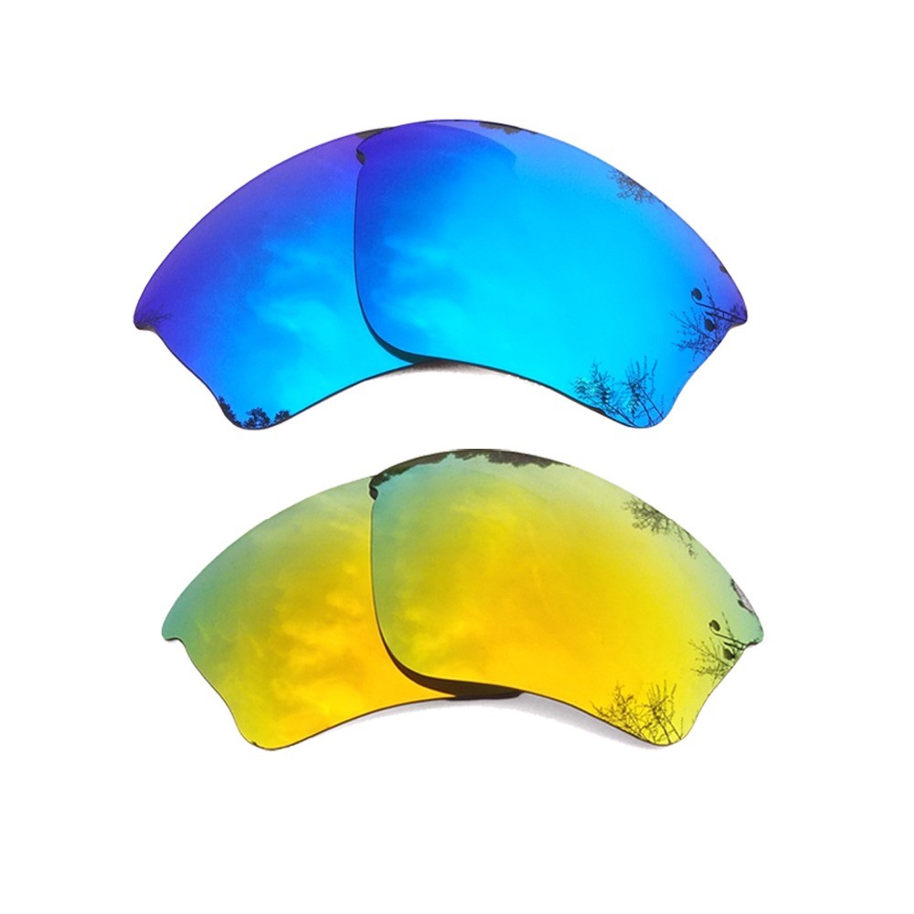 Ice Blue Mirrored & 24K Gold Mirrored Polarized Replacement Lenses For-Oakley Half Jacket XLJ Frame