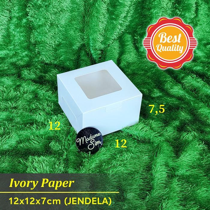 Box Ivory - Box Snack Laminasi - Kotak Cake Roti 12X12X7 (Jendela)