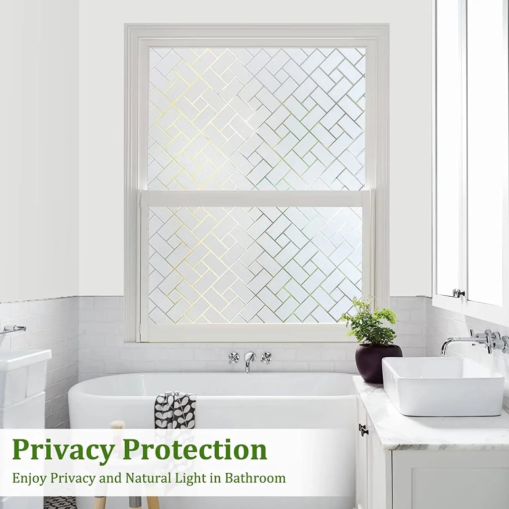 Window Privacy Film Frosted Glass Window Film Sun Blocking Window Tinting Film for Home, Static