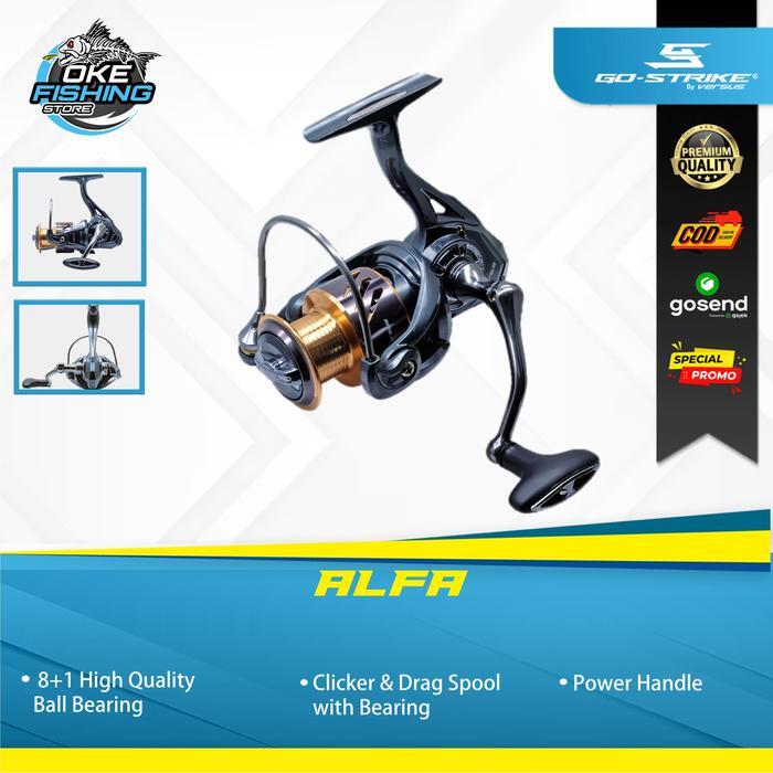 Reel Pancing Versus Alfa 9 Ball Bearing Power Handle, Stainless Steel Rubber Knob, Mirror Paint, Max