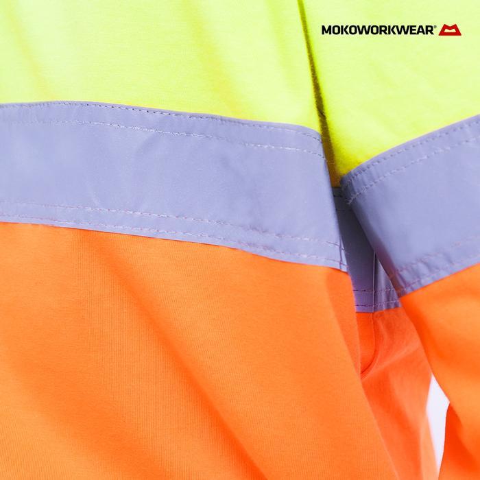MokoWorkwear - Polo Safety Kaos Safety Lime Orange / Baju Safety Lengan Pendek Tshirt Lime Orange